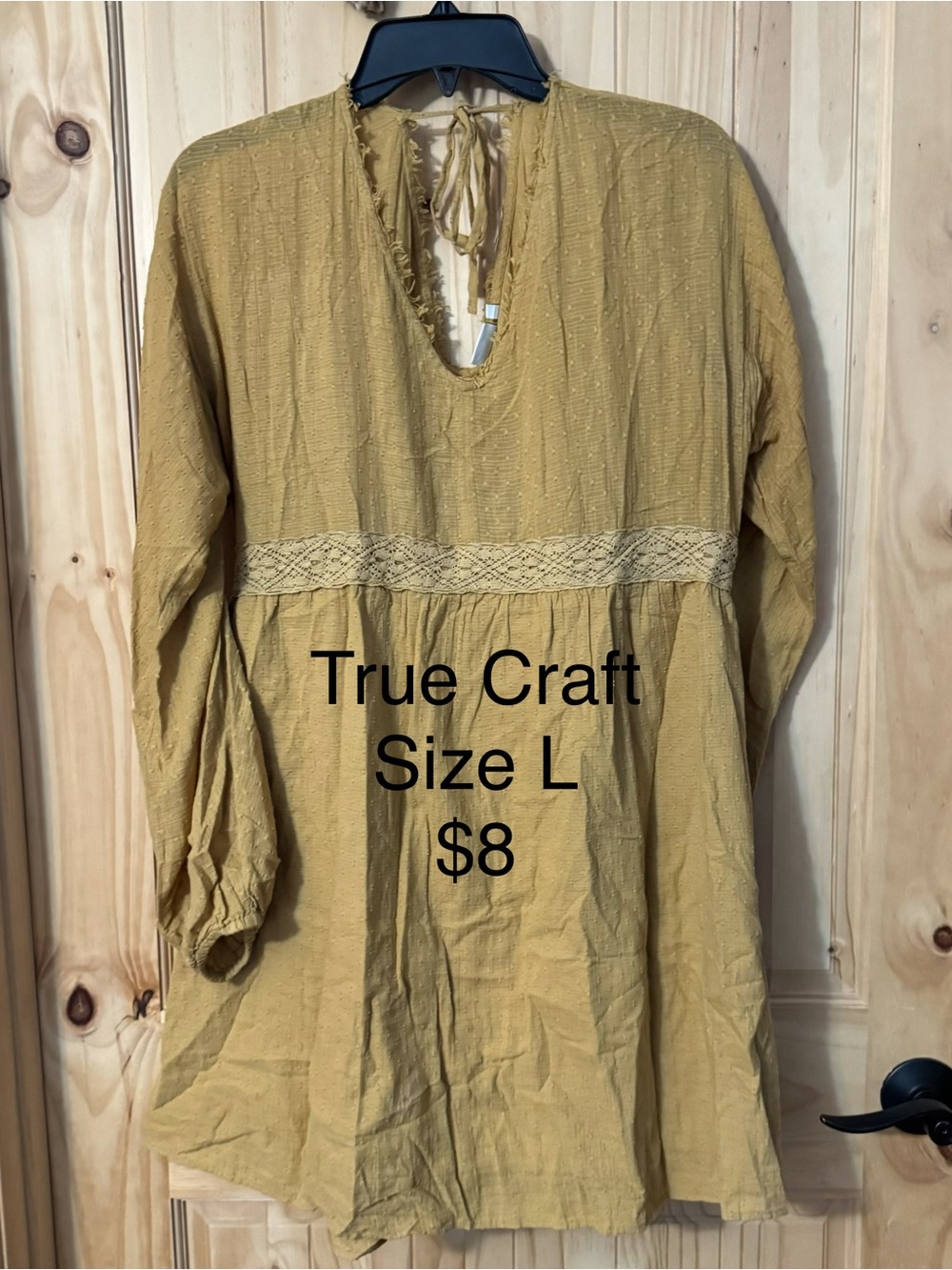 True Craft Gold Textured Peasant Tunic